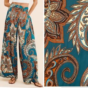 Farm Rio x Anthropologie Paisley Print Wide-Leg Women’s Small